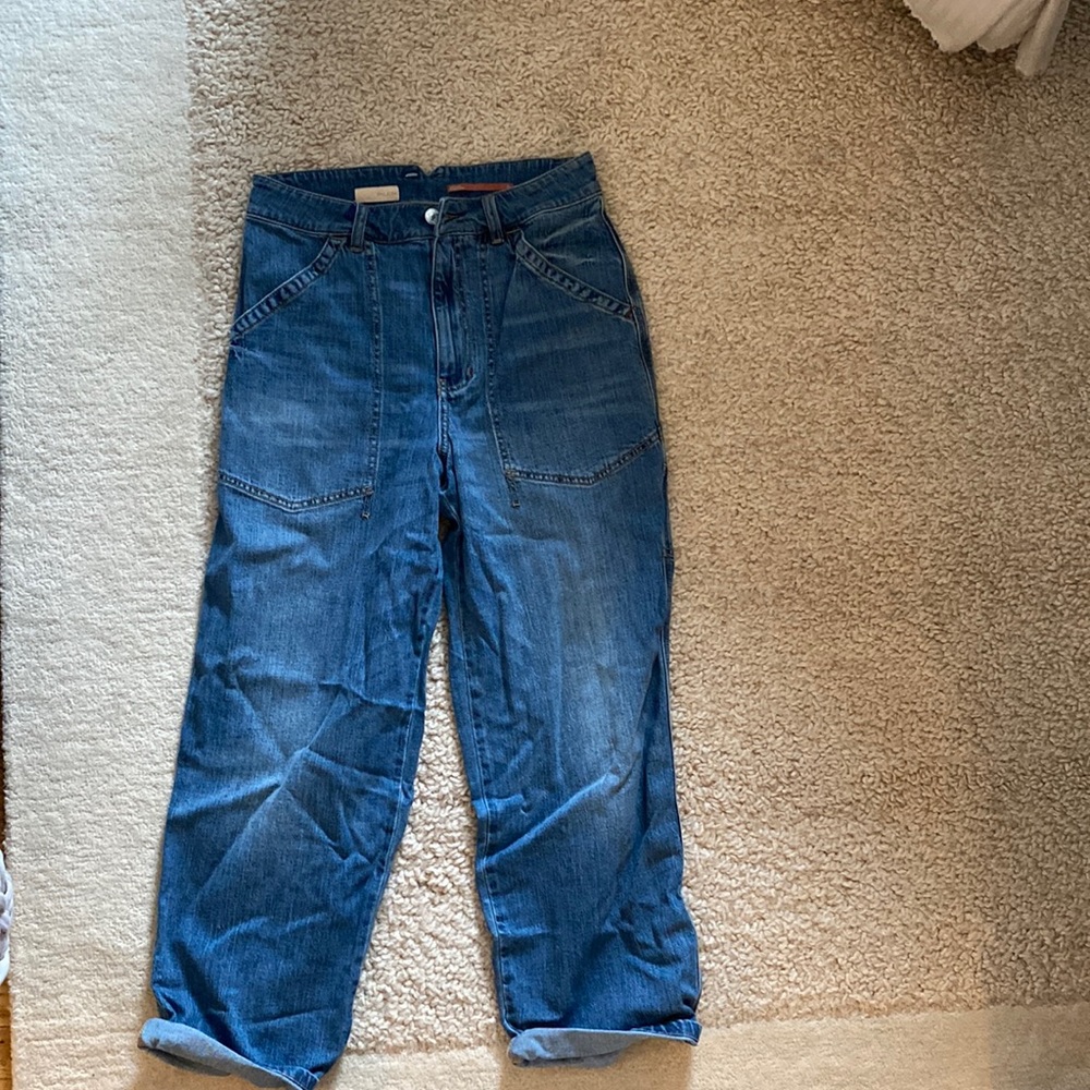 Pilcro ultra high-rise cropped wide leg jeans